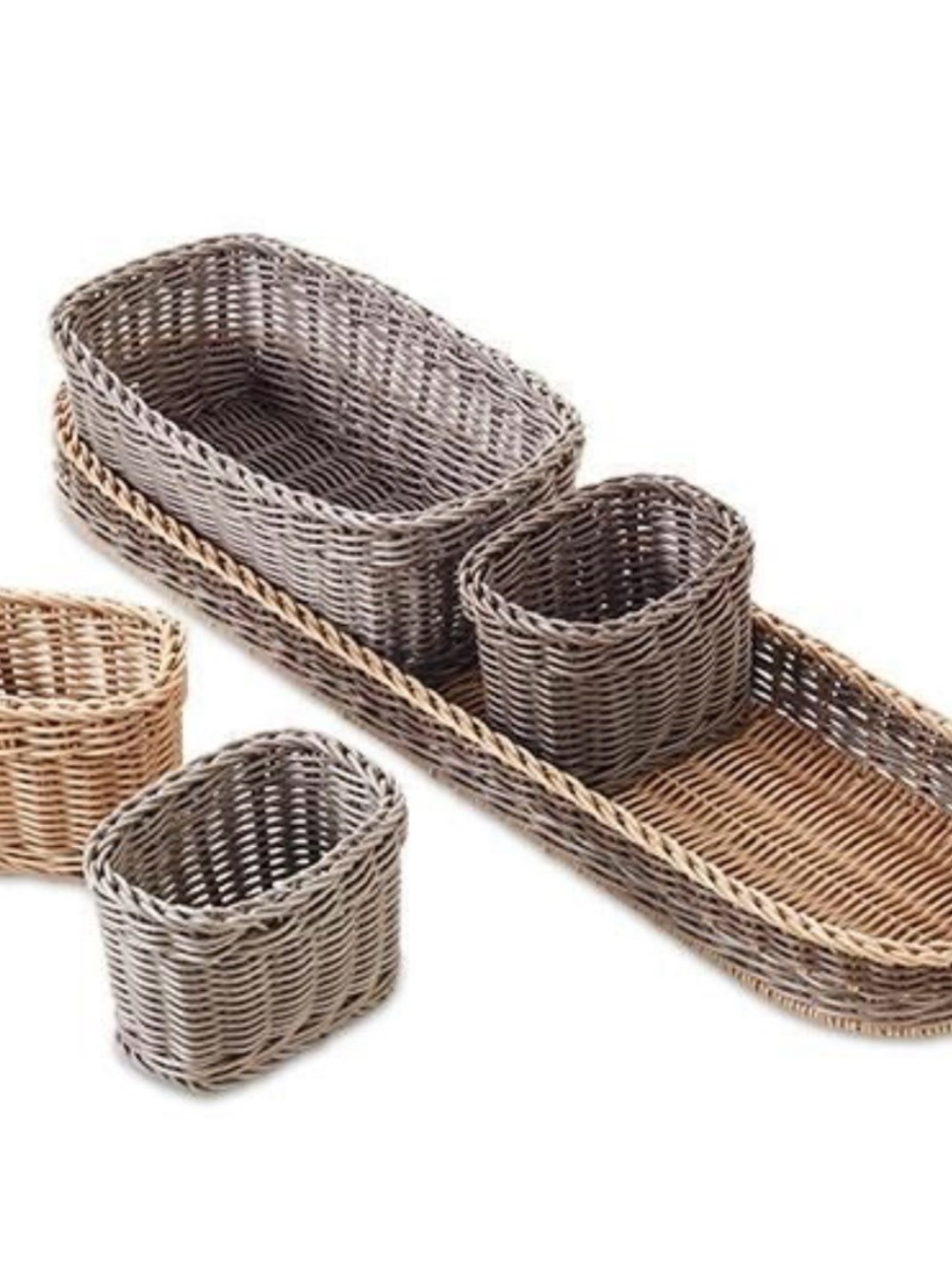 Pampered Chef Woven 5 piece serving basket. Discontinued Item. New in package.